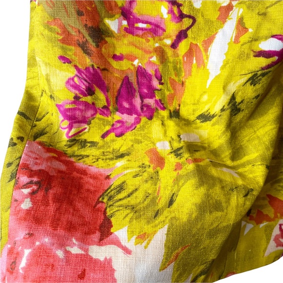 J Crew Gold Floral Watercolor Jacquard Lined Pencil Skirt Size 0 - Picture 5 of 7